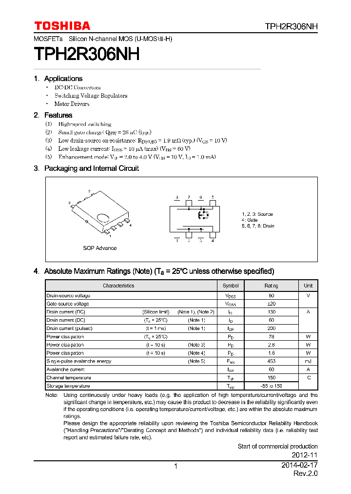 TPH2R306NH_7671200.PDF Datasheet