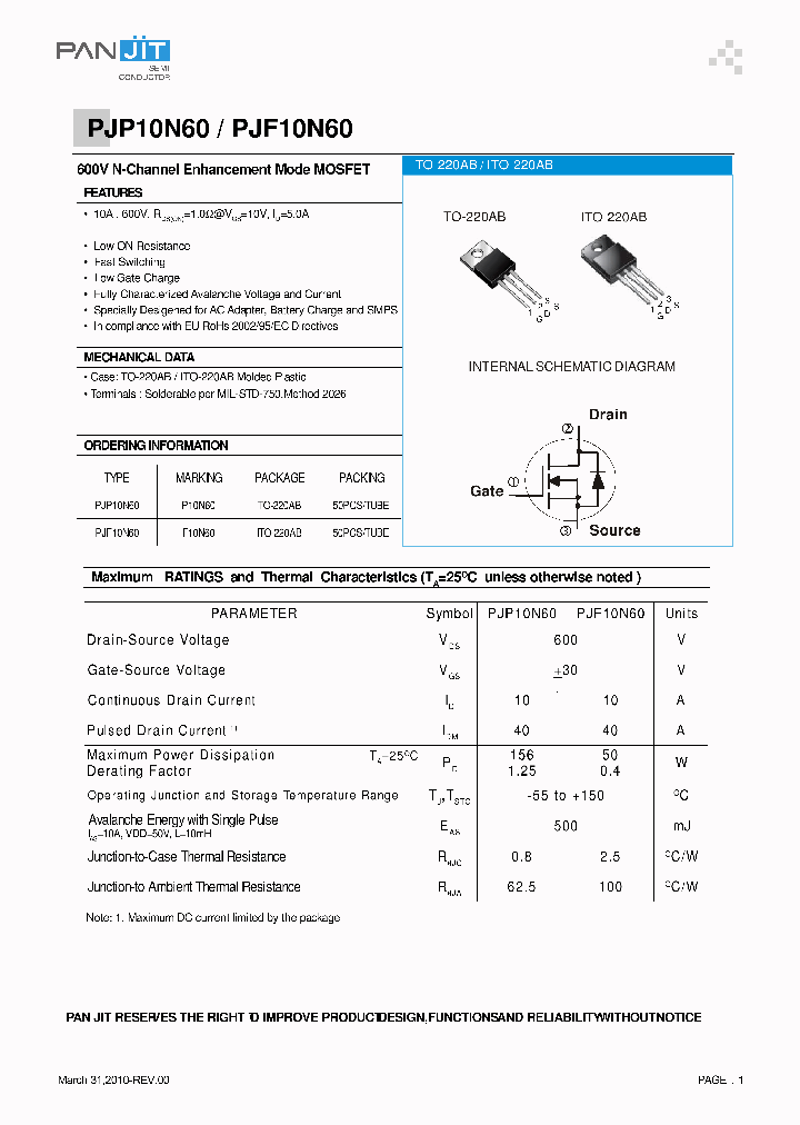 F10N60_7671900.PDF Datasheet