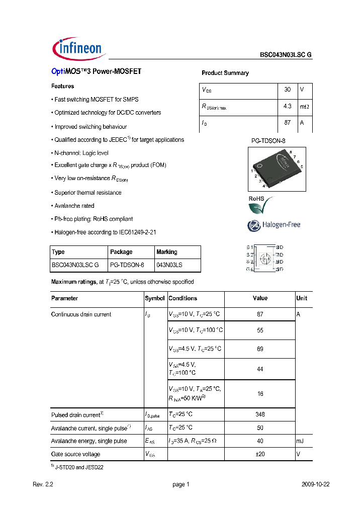 BSC043N03LSCG_7672449.PDF Datasheet