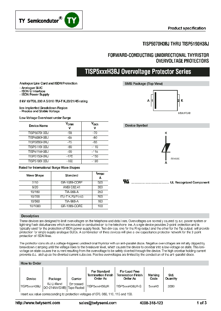 TISP5110H3BJ_7673085.PDF Datasheet