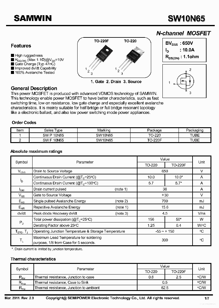 SW10N65_7675048.PDF Datasheet