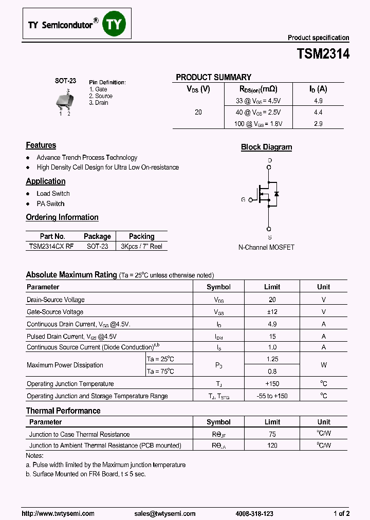 TSM2314CXRF_7679278.PDF Datasheet