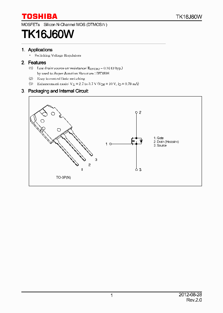 TK16J60W_7681825.PDF Datasheet