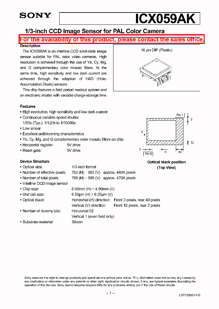 ICX059AK_7700266.PDF Datasheet