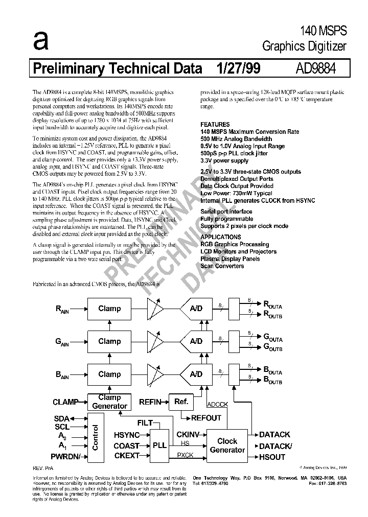 AD9884KS-100_7702407.PDF Datasheet