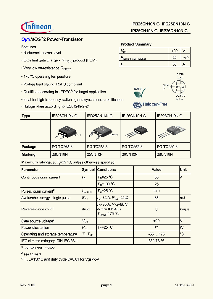 IPD25CN10NG_7716480.PDF Datasheet