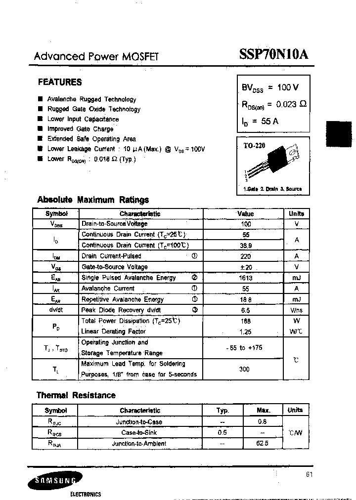 SSP70N10A_7720399.PDF Datasheet