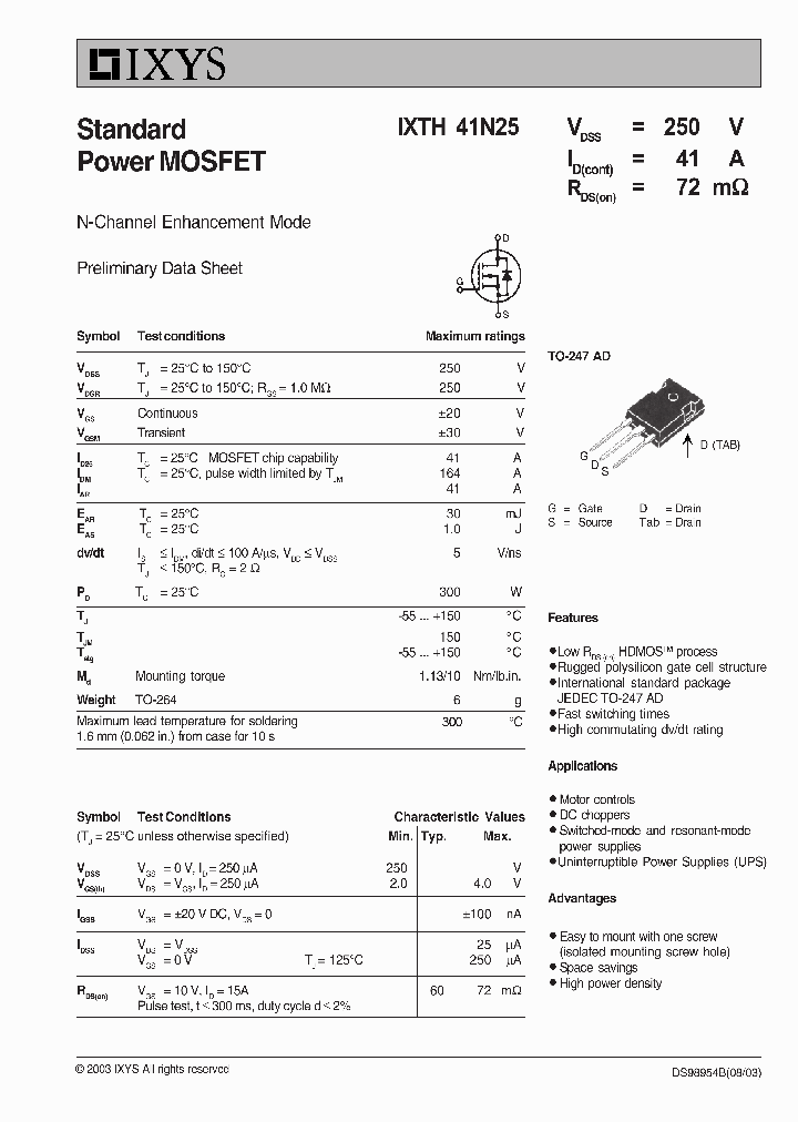 IXTH41N25_7726284.PDF Datasheet