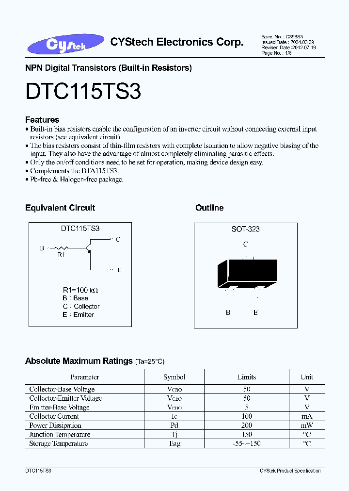 DTC115TS3_7730205.PDF Datasheet