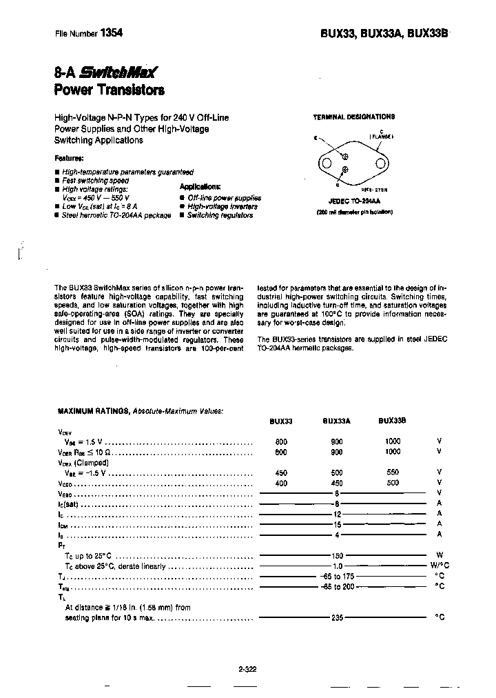 BUX33_7734011.PDF Datasheet