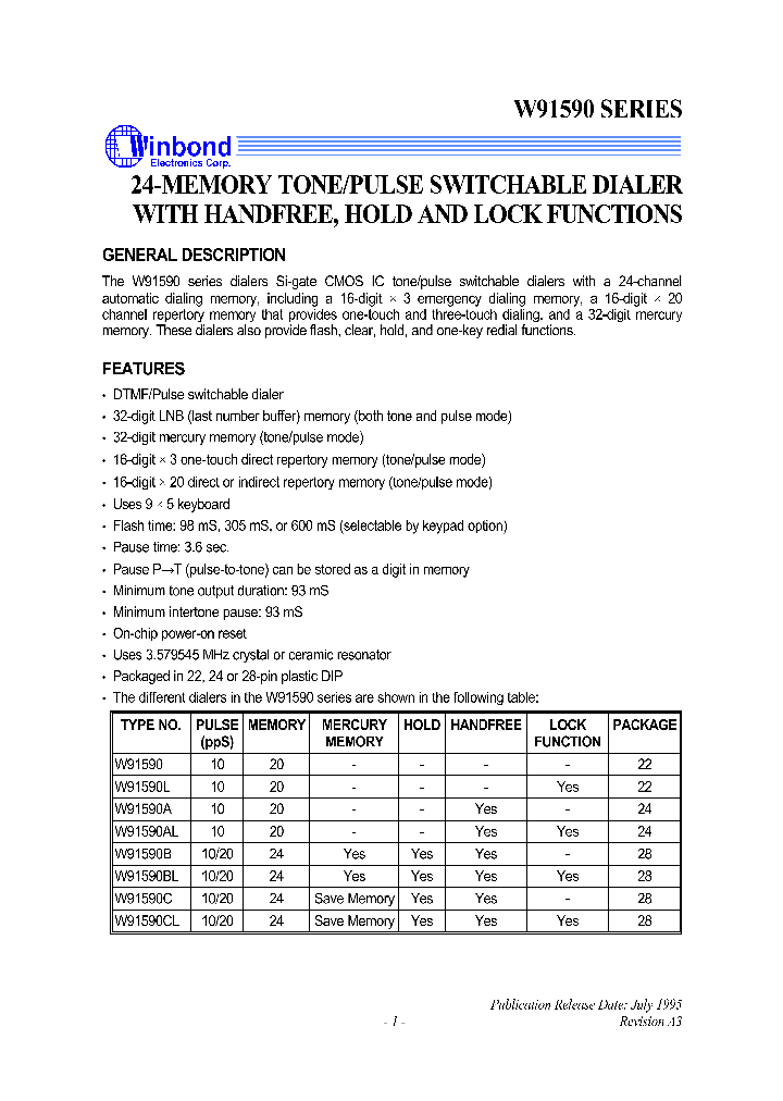 W91590AL_7744149.PDF Datasheet