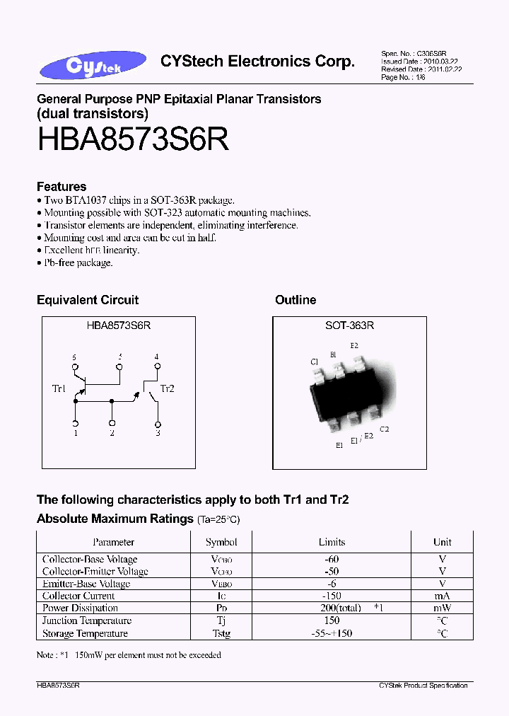 HBA8573S6R_7743635.PDF Datasheet