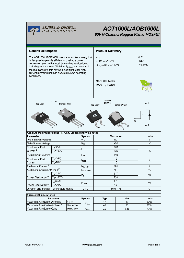 AOB1606L_7765465.PDF Datasheet