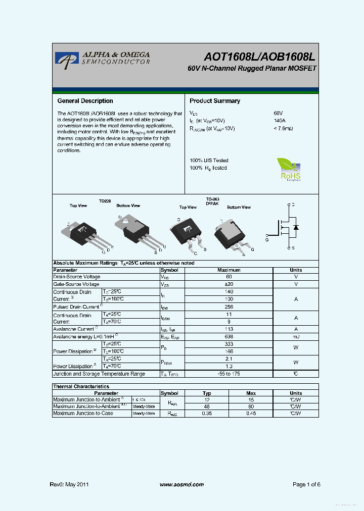 AOB1608L_7750018.PDF Datasheet