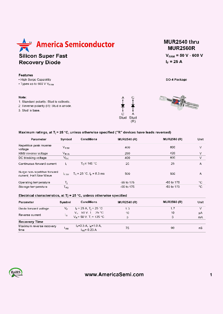 MUR2540R_7805990.PDF Datasheet