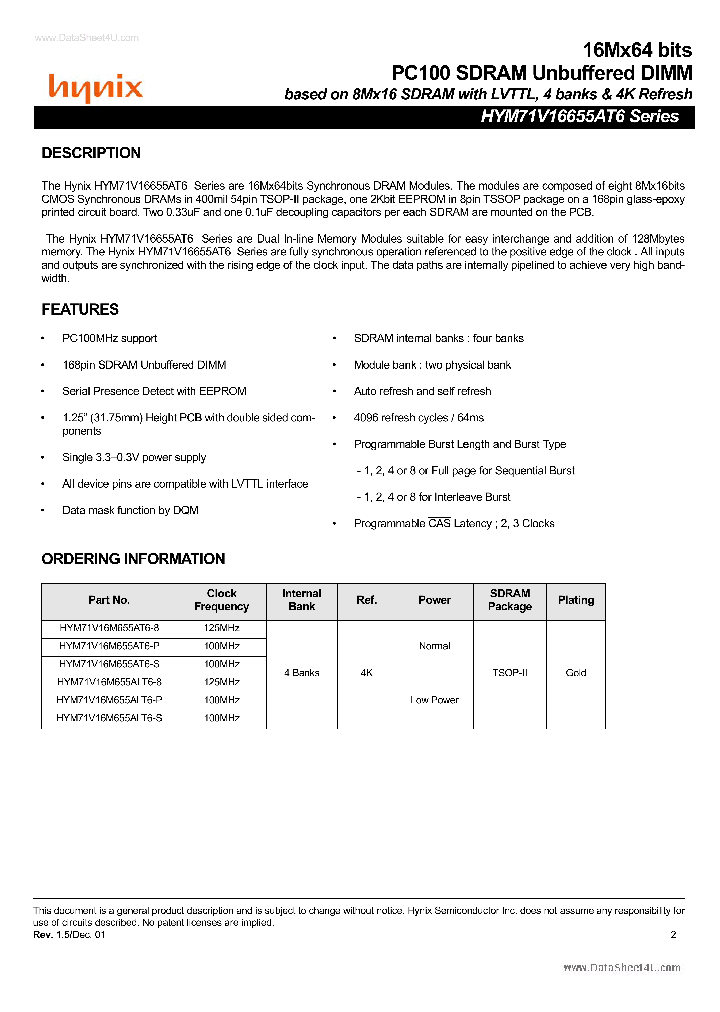 HYM71V16655AT6_7755537.PDF Datasheet