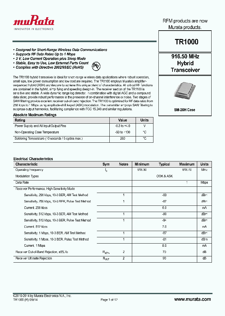 TR1000_7764863.PDF Datasheet