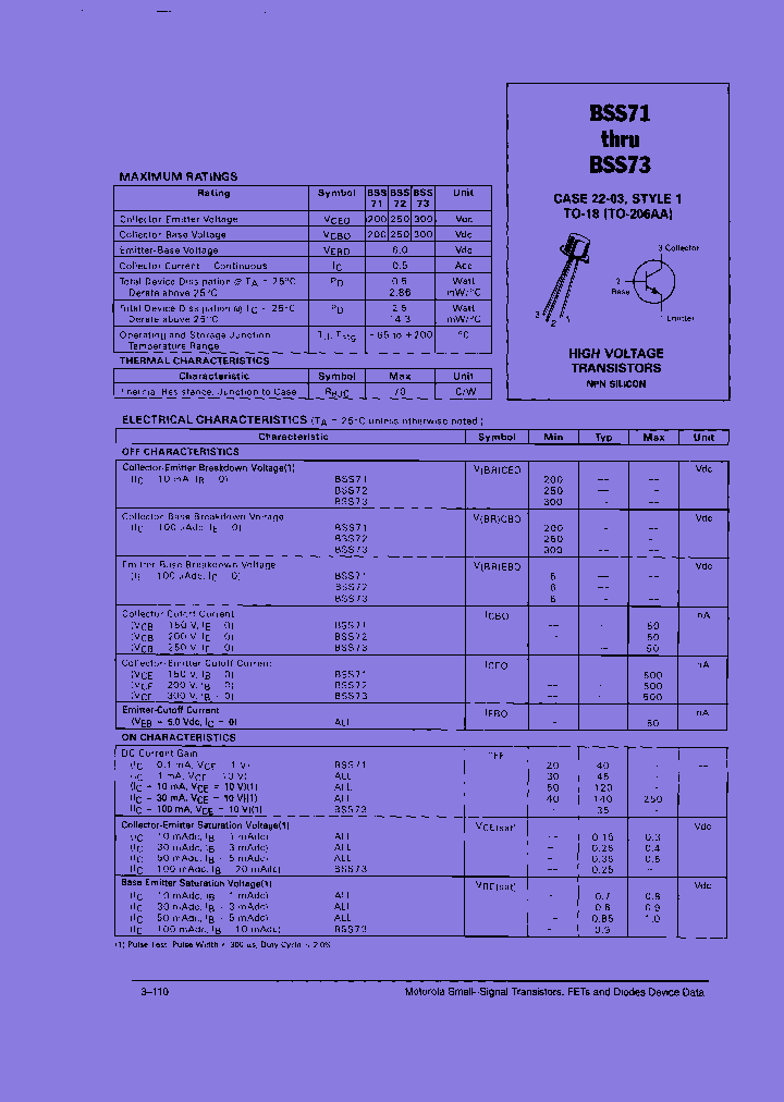 BSS73_7765640.PDF Datasheet
