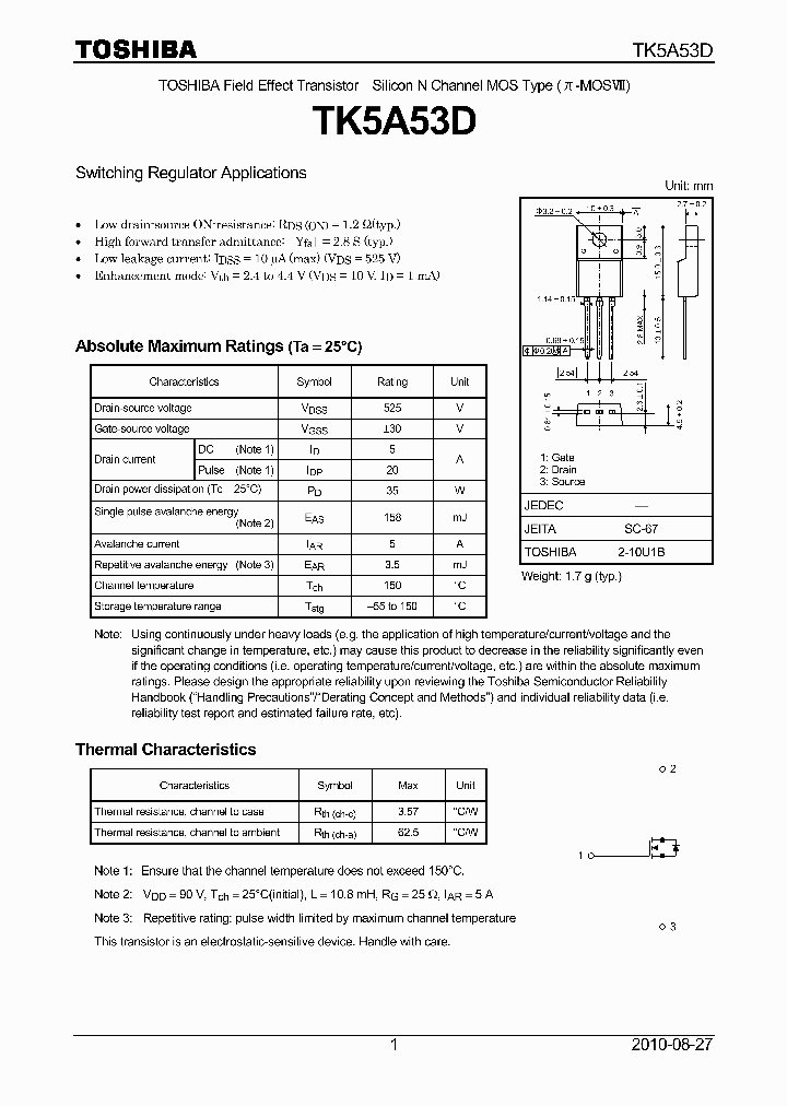 TK5A53D_7843187.PDF Datasheet