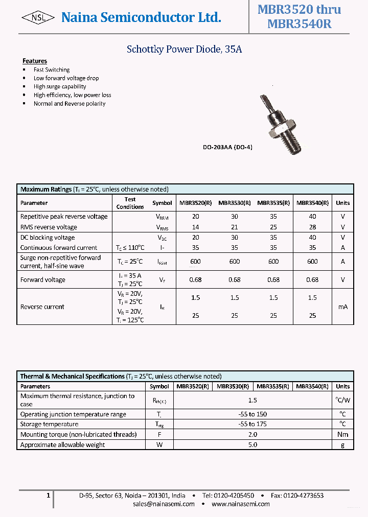 MBR3540R_7765801.PDF Datasheet