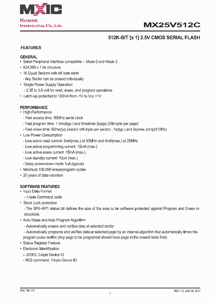 MX25V512CZUI20G_7862016.PDF Datasheet