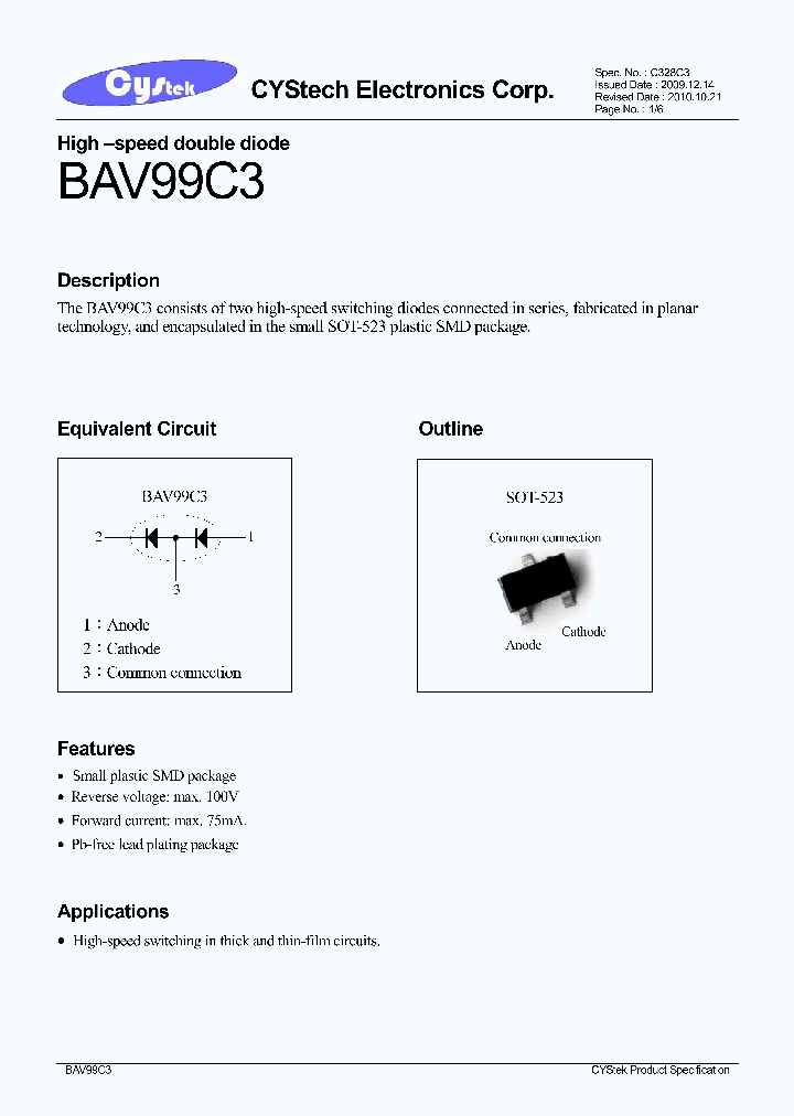 BAV99C3_7885040.PDF Datasheet