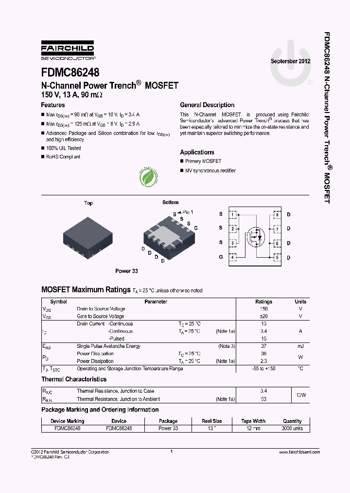 FDMC86248_7887226.PDF Datasheet