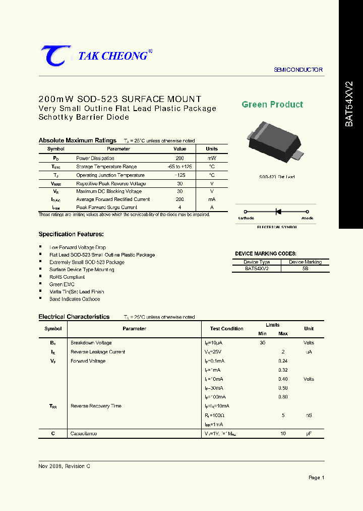 BAT54XV2_7889420.PDF Datasheet