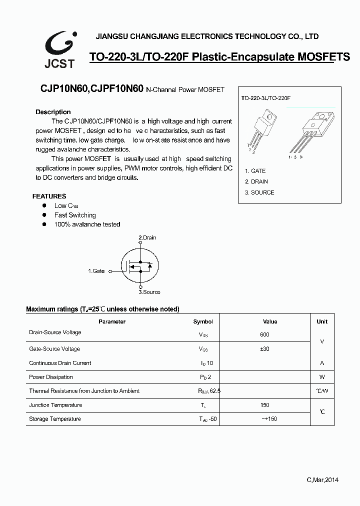 CJPF10N60_7778532.PDF Datasheet