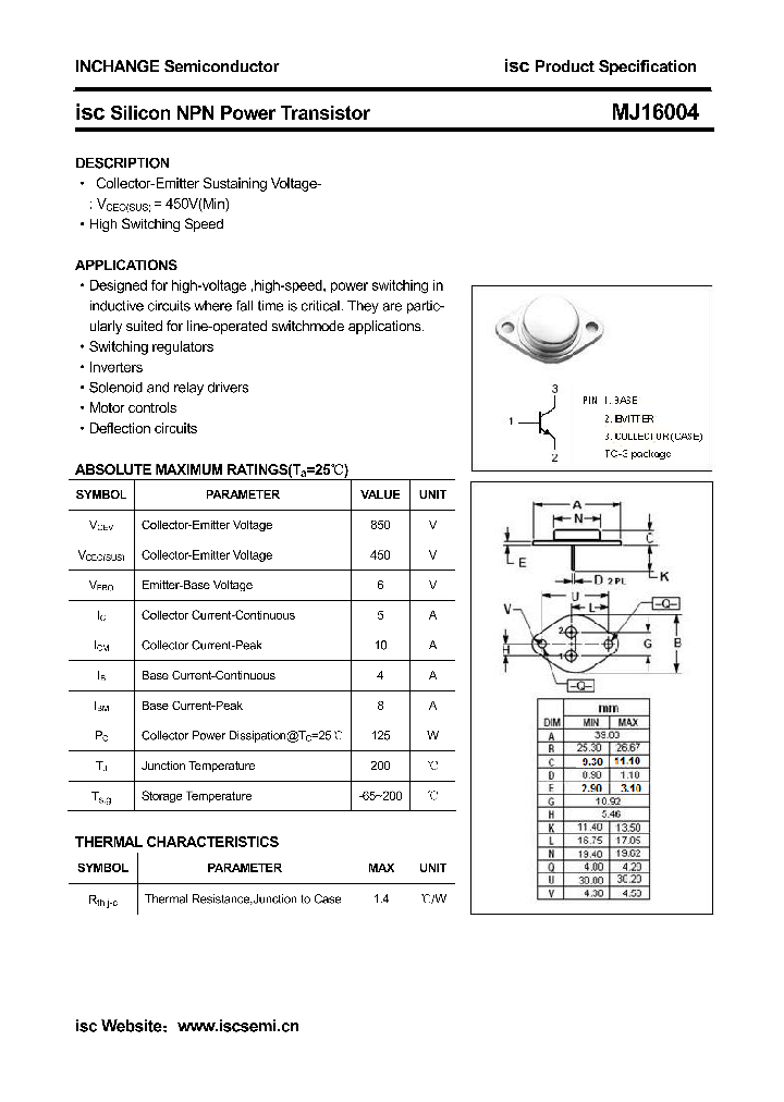 MJ16004_7897785.PDF Datasheet
