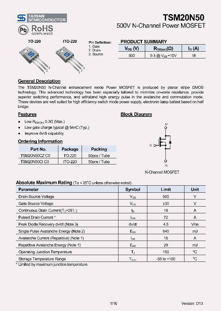 TSM20N50CIC0_7903771.PDF Datasheet