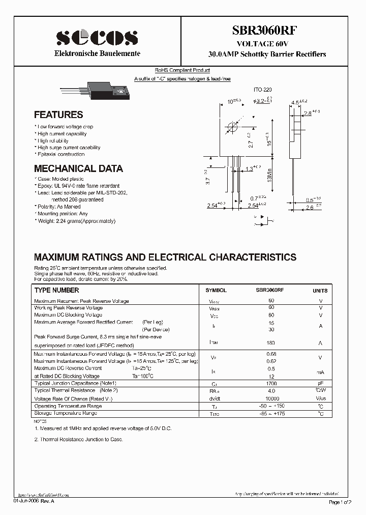 SBR3060RF_7919410.PDF Datasheet