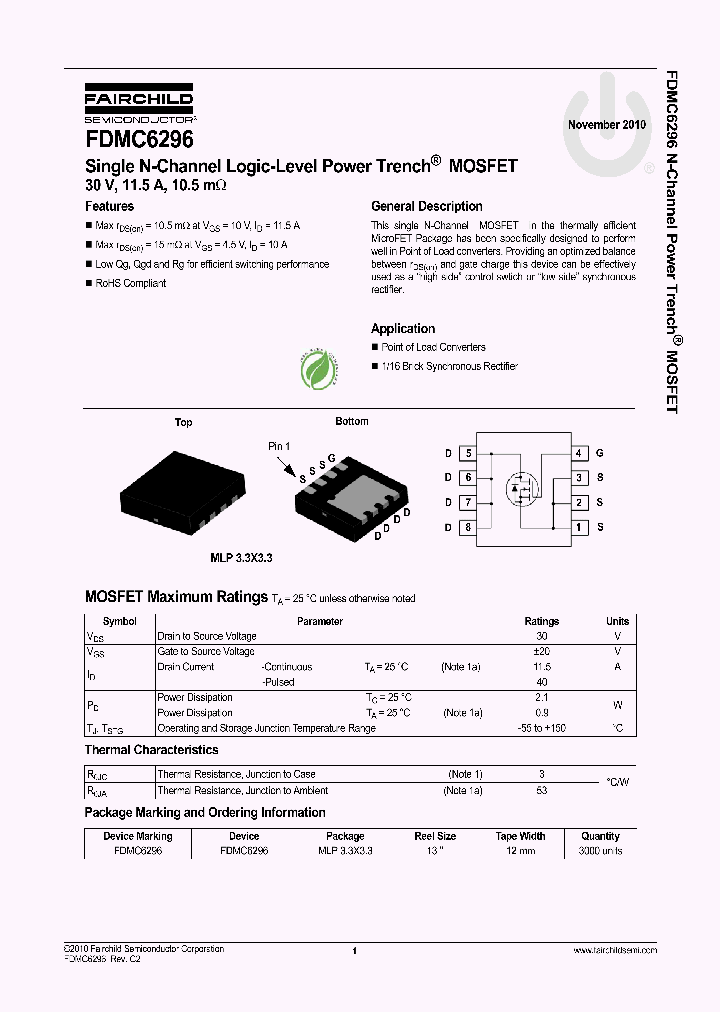 FDMC6296_7921791.PDF Datasheet