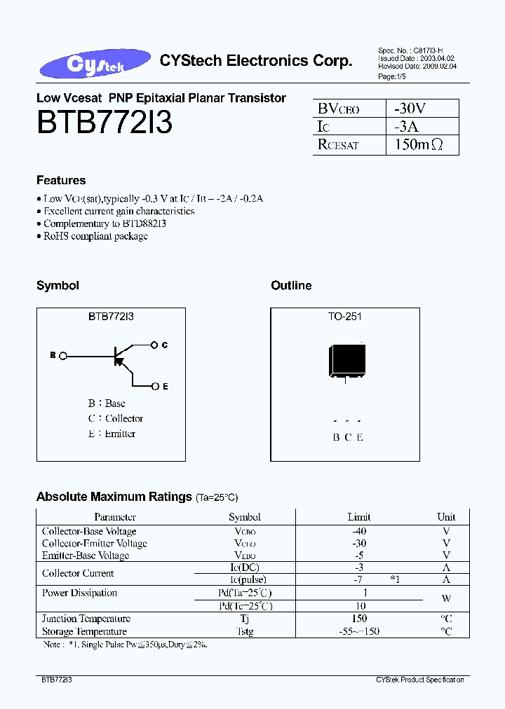 BTB772I3_7924086.PDF Datasheet
