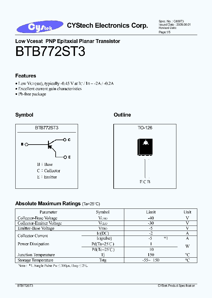 BTB772ST3_7924092.PDF Datasheet