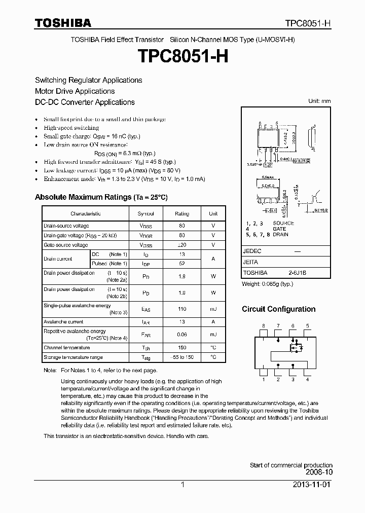 TPC8051-H_7932801.PDF Datasheet