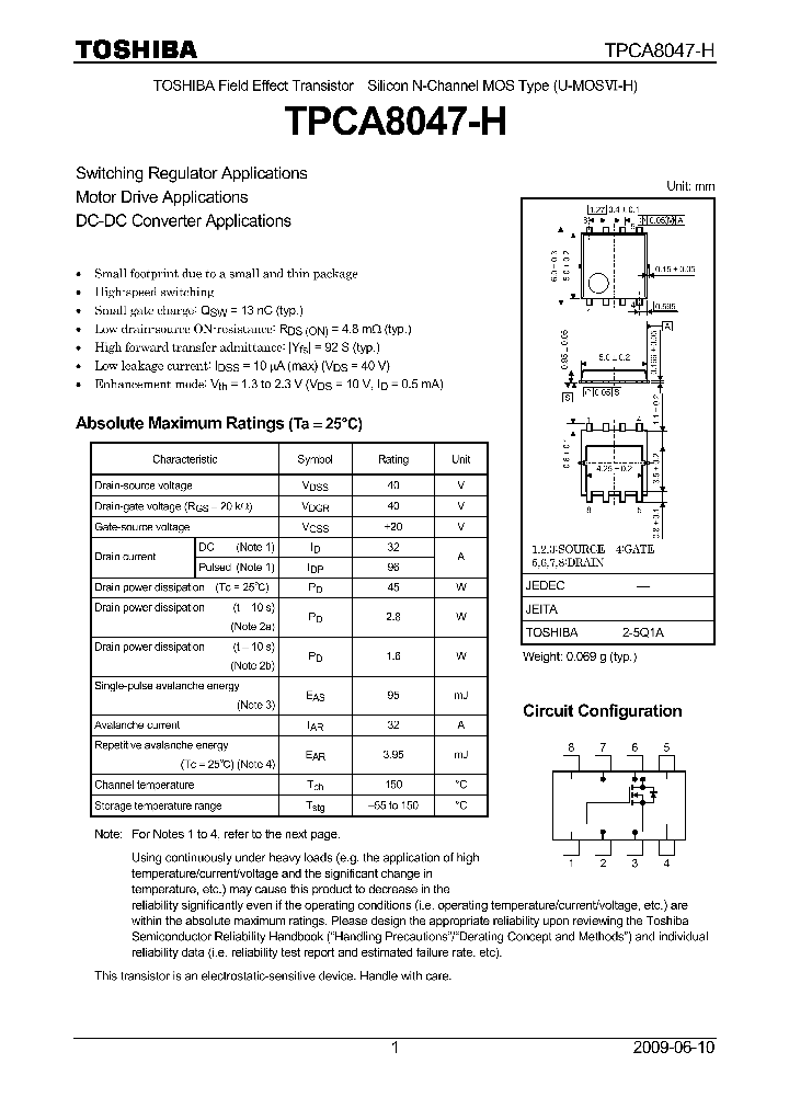 TPCA8047-H_7936427.PDF Datasheet