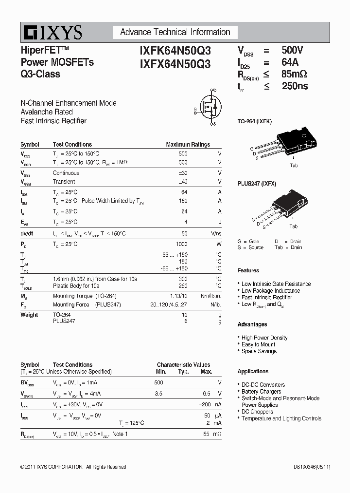 IXFX64N50Q3_7940334.PDF Datasheet