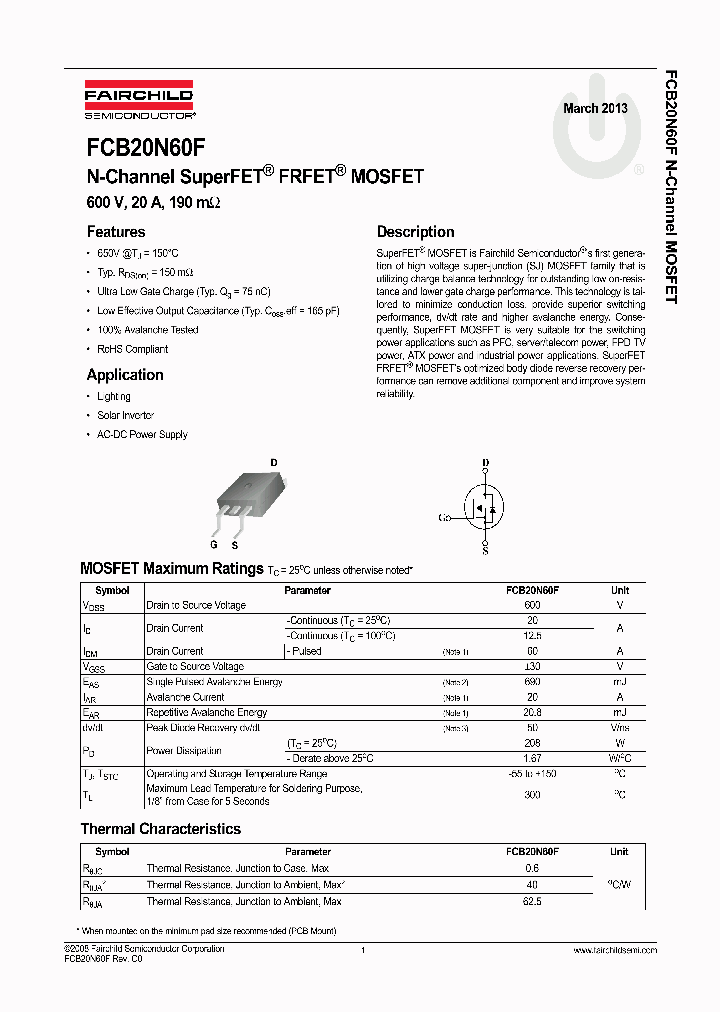 FCB20N60F_7958572.PDF Datasheet