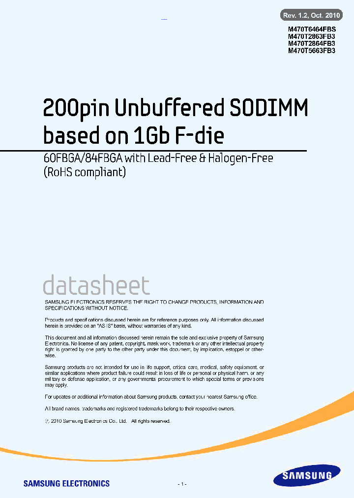 M470T2864FB3_7797333.PDF Datasheet