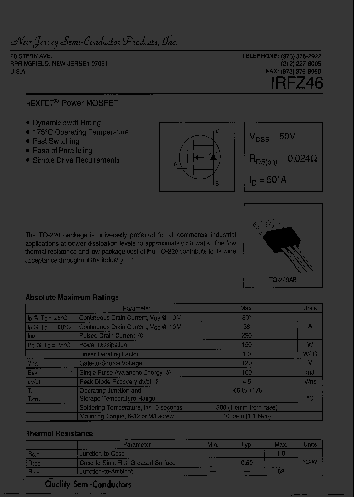 IRFZ46_7978492.PDF Datasheet