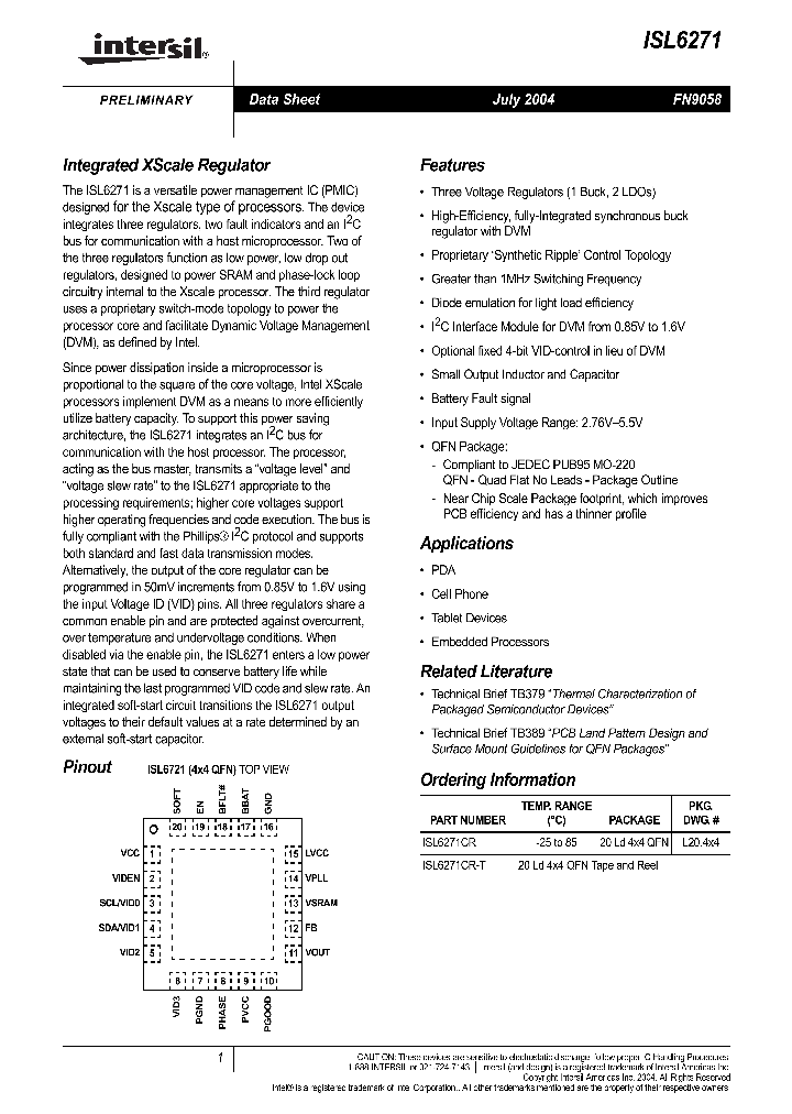 ISL6271CR-T_7979642.PDF Datasheet