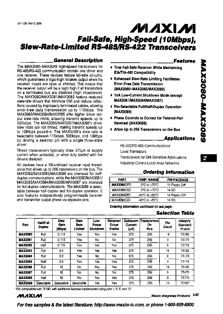 MAX3080ESDT_7980156.PDF Datasheet