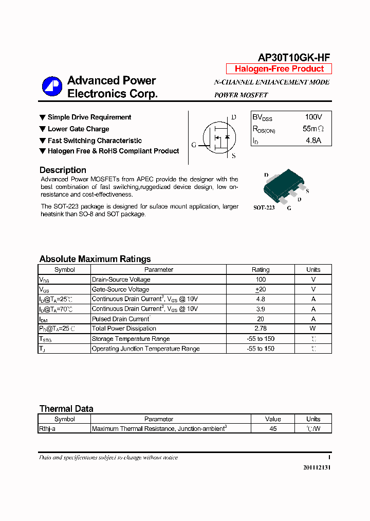 AP30T10GK-HF_7999273.PDF Datasheet