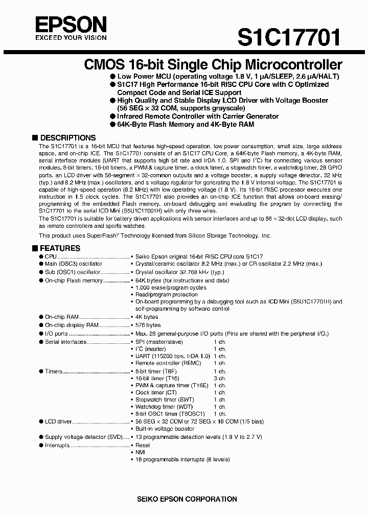 S1C17701_8000957.PDF Datasheet