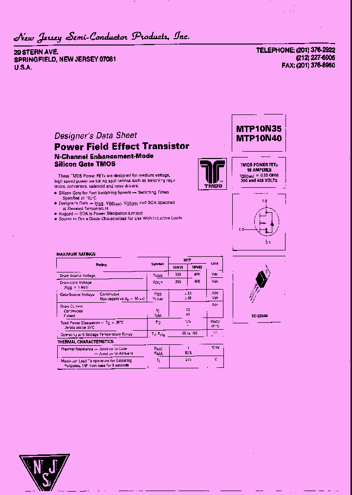 MTP10N35_8008483.PDF Datasheet