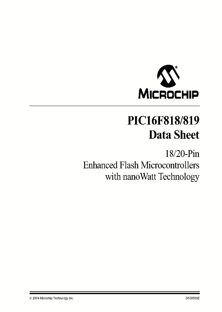 PIC16LF818-IP_8013066.PDF Datasheet