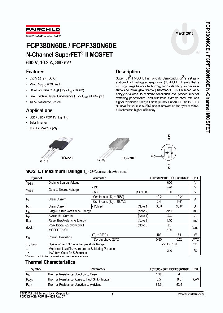 FCP380N60E_8037478.PDF Datasheet