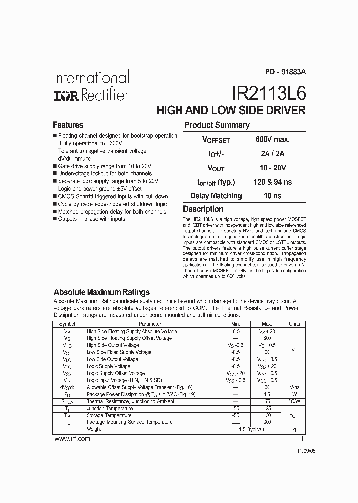 IR2113L6_8058686.PDF Datasheet