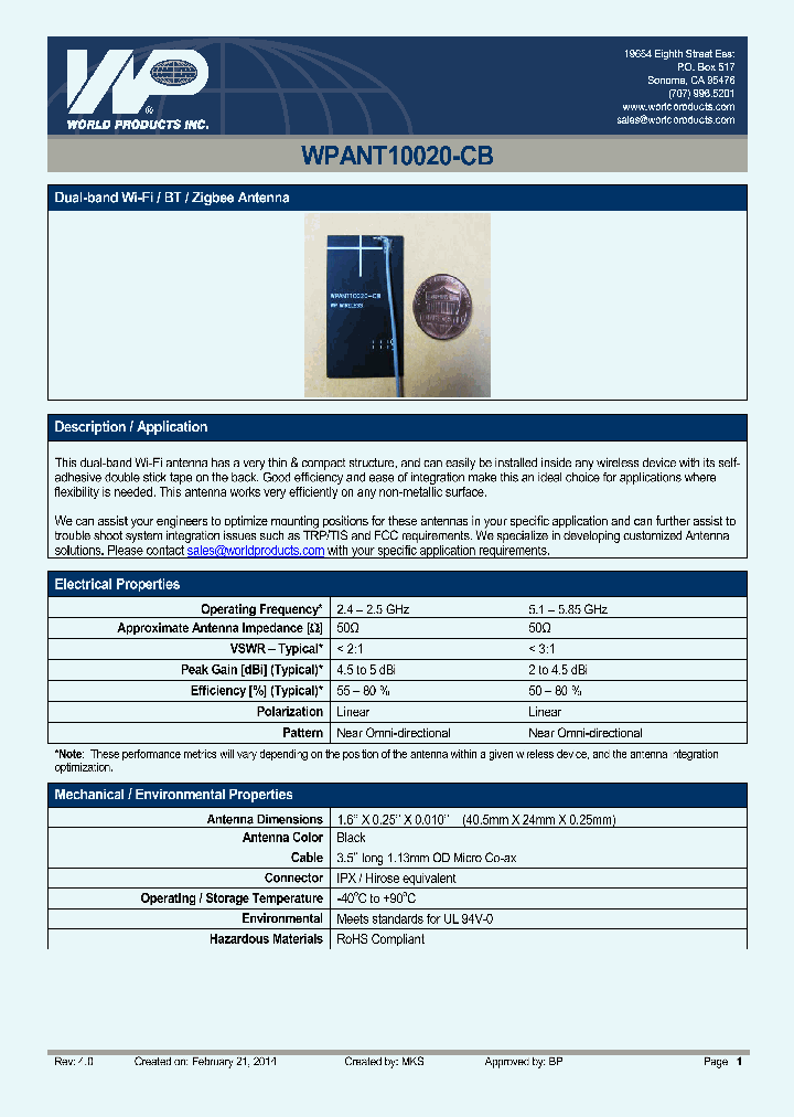 WPANT10020-CB_8062689.PDF Datasheet